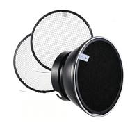 Andoer 7" / 180mm Difusor Reflector Estándar Sombra de la Lámpara con Rejillas de Panal 10 ° 30 ° 50 ° para Luz de Destello del Estroboscópico del Estudio y Accesorio de Fotografía Comercial