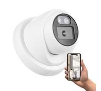 Andoer 8MP Cámara IP WiFi, Cámara de Seguridad Monitor Cámara Visión Nocturna por Infrarrojos Lente Gran Angular de 2,8mm Cámara de Vigilancia Interiores Exteriores con Audio unidireccional Micrófono