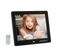 Andoer 8pulgadas HD 1024 * 768 Marco de Fotos Digital LCD Pantalla Despertador Reloj Reproductor de MP3 MP4 Vídeos con Control Remoto