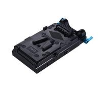 Andoer Adaptador de Placa de Batería Mount V-Lock con Abrazadera de Barra de Doble Orificio de 15mm Adaptador de Batería Ficticia NP-FZ100 para BMCC BMPCC Sony A7III A9 A7RIII A7RIV Cámara Digital