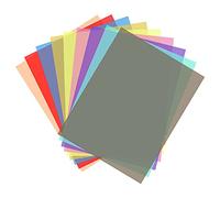 Andoer Andoer - Juego de 9 filtros de iluminación de gel transparente de 30 x 21 cm, superposiciones de geles de corrección tintados, filtros de luz de plástico para luz LED, estudio, flash,