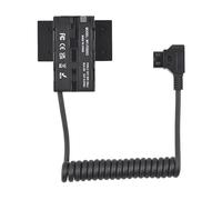Andoer Batería ficticia F550 NP-F de Doble Cara Cable de alimentación en Forma de Cruz a D-Tap con Salida Tipo C de 5-12 V para Monitor de Campo Luz LED Transmisión de Video inalámbrica