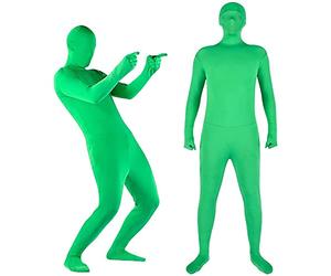 Andoer Body de fotografía de cuerpo completo Chromakey traje verde unisex adulto verde traje elástico para foto video efecto especial festival cosplay carnaval, 170 cm