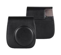 Andoer Bolsa de almacenamiento para cámara instantánea, funda de piel sintética, hebilla magnética con correa para el hombro, compatible con Fujifilm Instax Mini 12/11/9/8, Negro , Formal