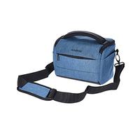Andoer Bolso de hombro para cámara DSLR con forma de cubo, portátil, estuche de poliéster de moda para 1 cámara, 2 lentes y accesorios pequeños para Canon Nikon Sony FujiFilm Olympus Panasonic [azul]