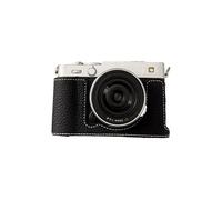 Andoer Bolso Retro Cuero Cámara PU con Mitad del Caso del Tirón y Correa Hombro Ajustable, Cabe Cámara XE5 (Negro)