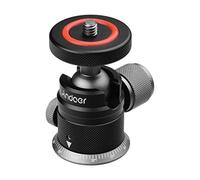 Andoer Cabeza de bola de trípode DSLR, de aleación de aluminio, con soporte panorámico giratorio de 360°, giro de 180°, con base escalada, montaje universal 1/4 para cámara réflex digital sin espejo y trípode de montaje