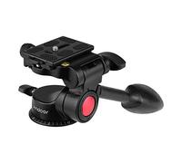 Andoer Cabezal de trípode de 3 vías, cabezal de vídeo de atenuación de aleación de aluminio, cabezal de trípode tridimensional con soporte Pan Bar y soporte de agarre panorámico de 360° para la mayoría de cámaras DSLR ILDC trípode monopié