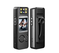 Andoer Cámara Corporal 1080P con grabación de Audio y Video, cámara Corporal portátil, videocámara WiFi con Lente giratoria de 180°, Luces de Relleno LED, Clip Trasero para aplicación de la Ley