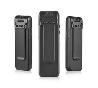 Andoer Cámara de cuerpo 1080P con grabación de audio y vídeo, cámara de cuerpo portátil, cámara de fotos con lente giratoria de 180°, visión nocturna infrarroja para entrega policial