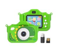 Andoer Cámara digital 1080P para niños, linda cámara de video digital para niños, doble lente de 2.0 pulgadas, pantalla IPS de 48 m, juegos de fotos con correa para el cuello, lector de tarjetas USB