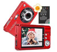 Andoer Cámara digital, 18 m, 720p, HD, videocámara digital con 2 baterías, 8 x zoom digital, antivibración, cámara LCD de 2,7 pulgadas, para adultos/mayores/niños/adolescentes