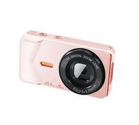 Andoer Cámara Digital 4K 64MP Zoom 18X Cámara de Fotos Profesional con Pantalla LCD 2.8 Pulgadas Estabilización Inteligente y Tipo-C para Principiantes Viajes y Selfies (Rosa)