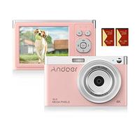 Andoer Cámara Digital, cámara de Fotos, Enfoque automático, Zoom Digital 16x, Pantalla IPS, cámara compacta, Flash Integrado con 2 Pilas para niños, jóvenes, Principiantes, Estudiantes, Ancianos