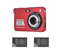 Andoer Cámara digital con 2 baterías recargables - Videocámara HD de 18 m 720P, zoom 8X, antivibración, LCD de 2.7 pulgadas para niños