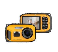 Andoer Cámara digital impermeable 1080P de 48 MP, pantalla IPS de 2.4 pulgadas, IP68, 5 m, profundidad impermeable, enfoque automático, zoom digital 4X, regalo para niños, niñas, estudiantes,