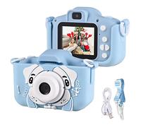 Andoer Cámara Digital para Niños, 1080P 2,0 Pulgadas Camara Fotos Infantil, Cámara para Niños con Correa, Regalos Ideales para Niños Niñas de 3-10 Años, Azul Perro