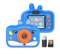Andoer Cámara digital para niños 1080P, cámara de video digital para niños, doble lente de 2.0 pulgadas, pantalla IPS de 8X, zoom 8X, temporizador para selfie, juego de música OTG, juego de música con