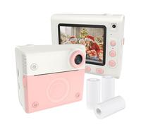 Andoer Cámara Fotos Infantil Instantánea, Cámara Instantánea para Niños, 2.8" 1080P Lente Dual con 3 Rollos Papel de Impresión Térmica, Regalo para Niños de 3 a 12 Años