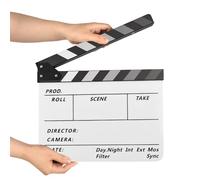 Andoer Ciak cinematográfico Ciak Acrílico Film Clapboard Película para tablilla Acrílico Film Clapperboard y Bolígrafo Cine Gadget Accesorios Director Vlog Escena de acción para las grabaciones de