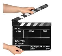 Andoer Ciak cinematográfico Ciak Acrílico Film Clapboard Película para tablilla Acrílico Film Clapperboard y Bolígrafo Cine Gadget Accesorios Director Vlog Escena de acción para las grabaciones de