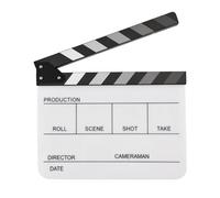 Andoer Claqueta acrílica, tablilla de película, Pizarra del Director de película, Corte de Escena de acción, Tablero de claqueta, película de Pizarra, borrado en seco (Negro, Tipo 3)