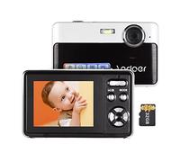 Andoer Compactas Cámaras Digitales, 2,4 Pulgadas Camara Fotos 4K 48MP Cámara Digital con Zoom 16X, Tarjeta de Memoria de 32GB, Principiantes, Niño, Adulto, Negro