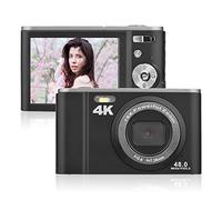 Andoer Compactas Cámaras Digitales, 48MP 4K Camara Fotos 2,8 Pulgadas con Zoom 16X, 2 Pilas, Correa de Mano, Bolsa de Transporte para Adultos, Ancianos y niños, Morado