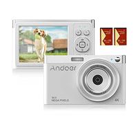 Andoer Compacto 4K Cámara Digital Videocámara 50MP 2.88 Pulgadas Pantalla IPS Auto Focus 16X Zoom Anti-Shake Face Detact Smile Capture Flash Integrado con 2pcs Baterías Bolsa de Transporte