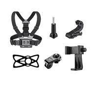 Andoer Correa de pecho 6 en 1, correa ajustable para el pecho con clip giratorio para teléfono móvil, repuesto para GoPro Hero10 9 8 7 6 5 4 Session 3+ 3 2 1 Fusion Cámaras Smartphones