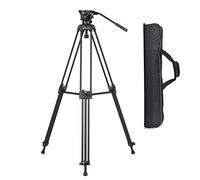 Andoer D1801 Trípode de Vídeo 180 cm, Trípode de Cámara de Aleación de Aluminio con Cabeza de Arrastre de Fluido de 360 Grados para cámaras DSLR Videocámaras, Capacidad de Carga 10 kg