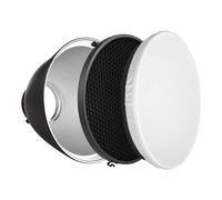 Andoer Difusor Reflector estándar de 9" con Montaje Bowens, Plato en Forma de lámpara de fotografía con Rejilla de Panal de 60° paño Suave Blanco para luz de Flash estroboscópica de Estudio Speedlite