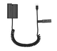 Andoer EN-EL15 Dummy Battery USB-C Coupler Adapter MH-25 Dummy Battery Coupler mit USB Type-C Feder Netzkabel Ersatz für Z7 Z6 D800 D850 D810 D7200 D7100 D7500