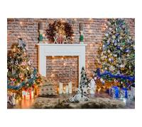 Andoer Fondo de Navidad, 2,1 x 1,5 m, Decoración de Fiesta de Navidad, Fondos de Fotografía para decoración navideña de Bebé y Niños