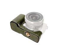Andoer Funda para cámara de fotos de estilo retro, portátil, con apertura en la parte inferior, con correa para el hombro, repuesto para cámara Sony ZVE10, verde