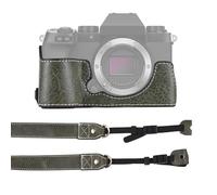 Andoer Funda para cámara Fuji XS10, media funda de piel sintética con apertura para el hombro en la parte inferior y diseño de asa, funda protectora para cámara, verde