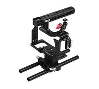 Andoer Jaula de cámara + mango superior + kit de placa base de barra de 15 mm, estabilizador de película de vídeo para Sony A7II/A7III/A7SII/A7M3/A7RII/A7RIII/A7RIII