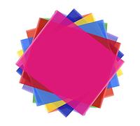 Andoer Juego de 8 colores/set de filtro de luz de gel transparente PET de 50 x 40 cm, superposiciones de colores, geles de corrección tintados, filtros de luz, hojas de plástico para luz LED, estudio,