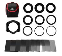 Andoer Juego de filtros cuadrados de densidad neutra ND2+4+8+16 con adaptador de anillo y soporte de filtro, accesorios de fotografía para cámara