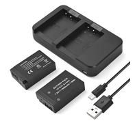 Andoer Kit de batería y Cargador para cámara LP-E17 con Cargador de batería de 2 Ranuras + 2 baterías LP-E17 de 7,2 V 1040 mAh + Cable de Carga USB para Canon EOS Rebel SL2/SL3/T6i/T6s/T7i/M5/M3/M6