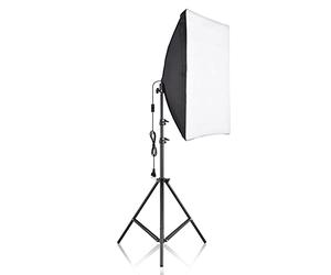 Andoer Kit de Caja de luz para fotografía de Estudio con Caja de luz de 50x70 cm * 1 + Soporte de trípode de Metal de 2M * 1 para transmisión en Vivo Retrato Producto Foto Video