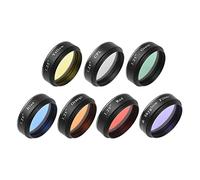 Andoer Kit de filtros oculares telescópicos de 1.25 pulgadas, filtro lunar, filtro de luz celeste, filtro CPL, 5 filtros de colores (rojo, naranja, verde, azul) para la observación de la luna.
