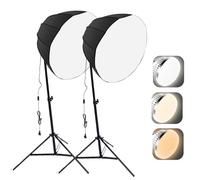 Andoer Kit de Iluminación para Fotografía de 2 Juegos con Lámpara bajo Consumo 85 W y Control Remoto para Retratos en Vivo (Enchufe Europeo)