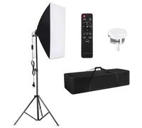 Andoer Kit de iluminación para fotografía de softbox, equipo de estudio profesional con softbox de 60 x 60 cm, 2800-5700 K, lámpara de temperatura de 85 W con mando a distancia y trípode de luz