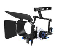 Andoer Kit de Jaula para Cámara C500 de Aleación de Aluminio, Sistema de Creación de Películas con Barra DE 15 mm Mate y Mango de Enfoque para Panasonic GH4 para Sony A7S/A7/A7R/A7RII/A7SII