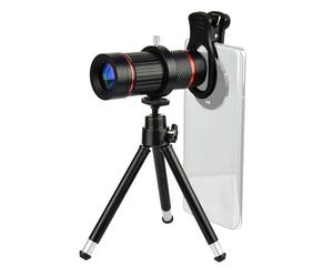 Andoer Kit de Lentes teleobjetivo para teléfono 18X con Mini trípode, Clip de Montaje, paño de Limpieza para Senderismo, Camping, observación de Vida Silvestre, Juegos Deportivos en la Luna