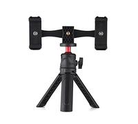 Andoer Kit de vídeo para smartphone multifunción Andoer con soporte universal para trípode para teléfono con doble soporte para teléfono, 4 soportes para zapatos fríos + trípode de mesa