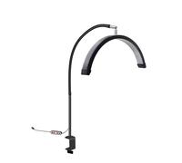 Andoer Lámpara de Belleza LED de Media Luna de 16 Pulgadas con Abrazadera de Escritorio, luz de Relleno para uñas/pestañas de 20 W, Manguera (Negro)