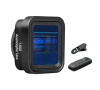 Andoer Lente de película anamórfica para teléfono móvil, lente de deformación de 1.55X, lente de movimiento para teléfono con clips de lente universales, bolsa de transporte de repuesto para iPhone
