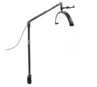 Andoer Luz de Video LED de Escritorio, Luz de Relleno en Forma de Media 3200K-5600K Regulable Brillo de 10 Niveles con Control Remoto Abrazadera en C Soporte para Vlogging Salón de Belleza Maquillaje